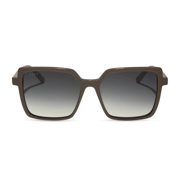DIFF Eyewear Esme Square Sunglasses – London Stone + Grey Gradient - Picture 1 of 11